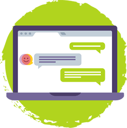 Laptop with a WebChat conversation Laptop with a WebChat conversation